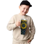 personalized notre dame fighting irish bullseye drips navy curved tumbler best selling.webp
