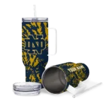 personalized notre dame fighting irish burst swirl navy curved tumbler best selling.webp