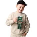 personalized ohio bobcats chevron layers green curved tumbler best selling.webp