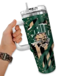 personalized ohio bobcats claw cut green black curved tumbler best selling.webp
