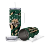 personalized ohio bobcats claw cut green black curved tumbler best selling.webp