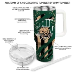 personalized ohio bobcats claw cut green black curved tumbler best selling.webp