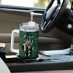 personalized ohio bobcats claw cut green black curved tumbler best selling.webp