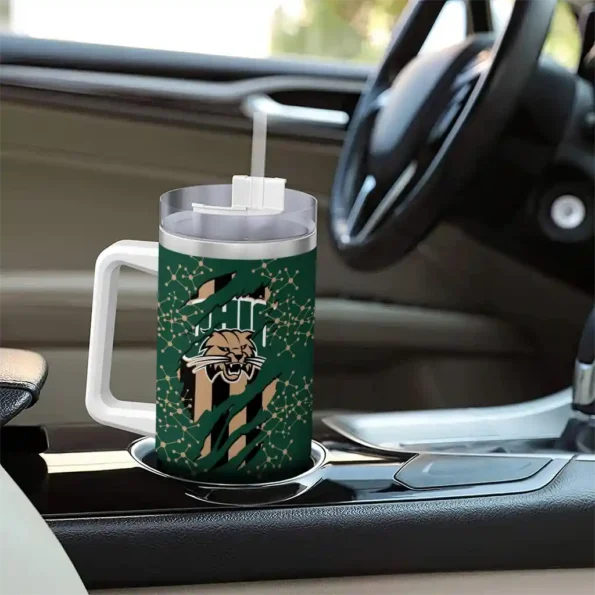 personalized ohio bobcats claw cut green black curved tumbler trendy.webp