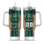 personalized ohio bobcats hexagon armor green curved tumbler best selling.webp