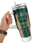 personalized ohio bobcats hexagon armor green curved tumbler best selling.webp