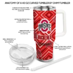 personalized ohio state buckeyes bold diamonds scarlet curved tumbler best selling.webp