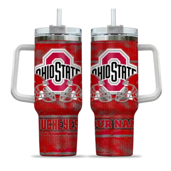personalized ohio state buckeyes honey streaks scarlet curved tumbler best selling.webp