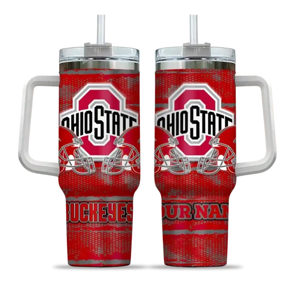 personalized ohio state buckeyes honey streaks scarlet curved tumbler best selling.webp