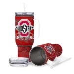 personalized ohio state buckeyes honey streaks scarlet curved tumbler best selling.webp