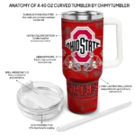 personalized ohio state buckeyes honey streaks scarlet curved tumbler best selling.webp