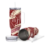 personalized oklahoma sooners abstract paths crimson curved tumbler best selling.webp