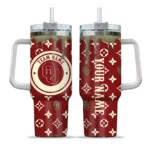 personalized oklahoma sooners bullseye drips crimson curved tumbler best selling.webp