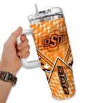 personalized oklahoma state cowboys chevron angle orange curved tumbler best selling.webp