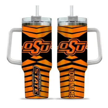 personalized oklahoma state cowboys chevron layers orange curved tumbler best selling.webp