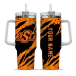 personalized oklahoma state cowboys claw cut orange black curved tumbler best selling.webp