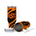 personalized oklahoma state cowboys claw cut orange black curved tumbler best selling.webp