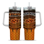 personalized oklahoma state cowboys hex texture orange curved tumbler best selling.webp