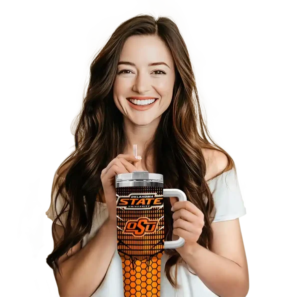 personalized oklahoma state cowboys hex texture orange curved tumbler premium grade.webp