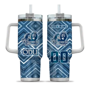 personalized old dominion monarchs bold diamonds blue curved tumbler best selling.webp