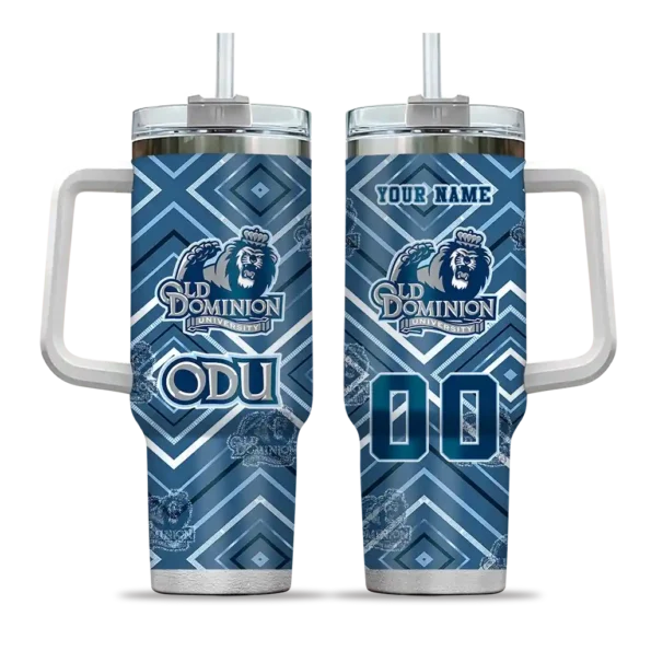 personalized old dominion monarchs bold diamonds blue curved tumbler best selling.webp