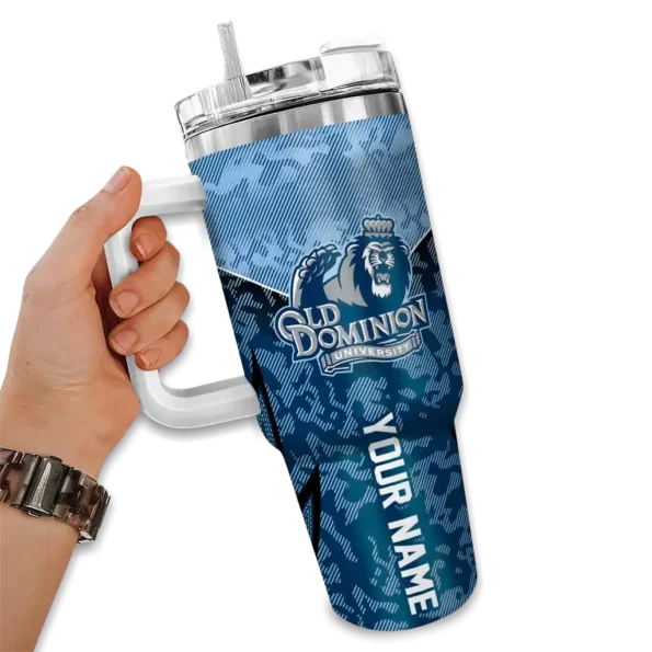 personalized old dominion monarchs chevron stripe blue curved tumbler fashion forward.webp