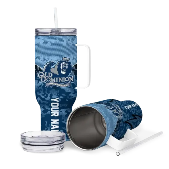 personalized old dominion monarchs chevron stripe blue curved tumbler high quality.webp