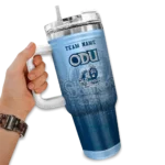 personalized old dominion monarchs gradient dots blue curved tumbler best selling.webp