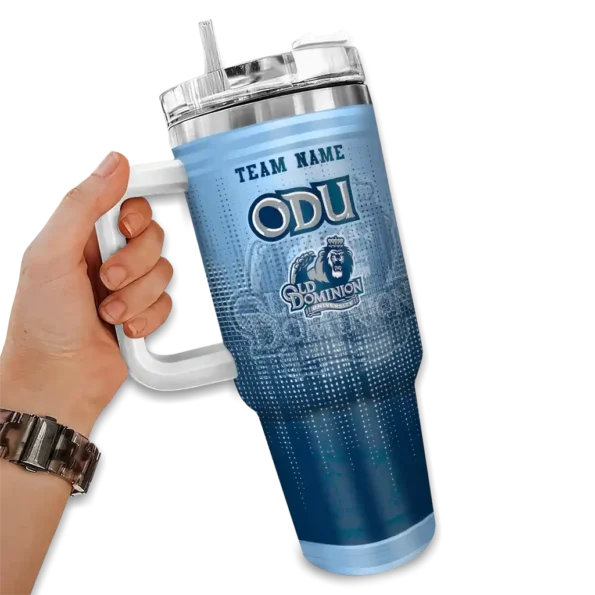 personalized old dominion monarchs gradient dots blue curved tumbler fashion forward.webp