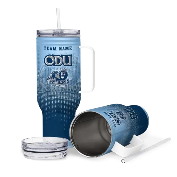 personalized old dominion monarchs gradient dots blue curved tumbler high quality.webp