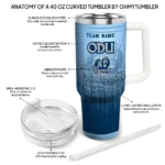 personalized old dominion monarchs gradient dots blue curved tumbler best selling.webp