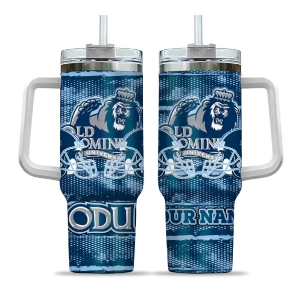 personalized old dominion monarchs honey streaks blue curved tumbler best selling.webp