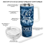 personalized old dominion monarchs honey streaks blue curved tumbler best selling.webp
