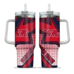 personalized ole miss rebels arrow burst red curved tumbler best selling.webp