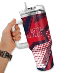 personalized ole miss rebels arrow burst red curved tumbler best selling.webp