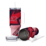 personalized ole miss rebels arrow burst red curved tumbler best selling.webp