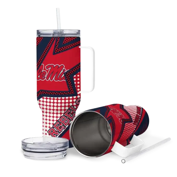 personalized ole miss rebels arrow burst red curved tumbler high quality.webp