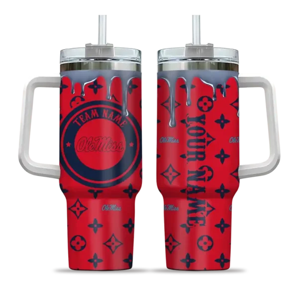 personalized ole miss rebels bullseye drips red curved tumbler best selling.webp