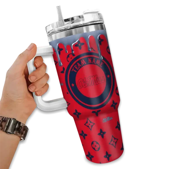 personalized ole miss rebels bullseye drips red curved tumbler fashion forward.webp