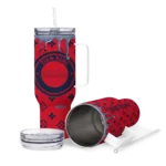 personalized ole miss rebels bullseye drips red curved tumbler best selling.webp