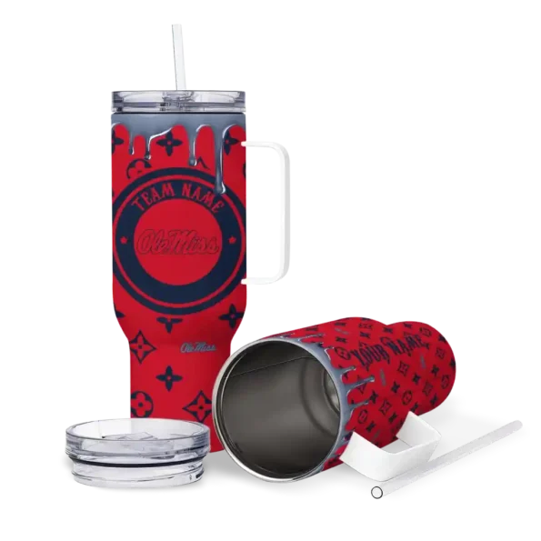 personalized ole miss rebels bullseye drips red curved tumbler high quality.webp