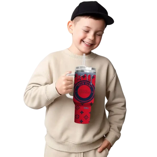 personalized ole miss rebels bullseye drips red curved tumbler latest model.webp