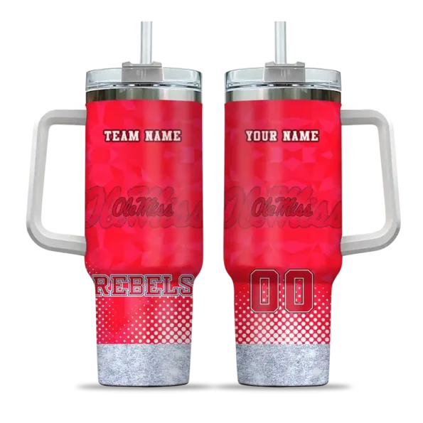 personalized ole miss rebels geometric prism red curved tumbler best selling.webp
