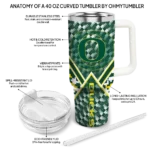 personalized oregon ducks chevron angle green curved tumbler best selling.webp