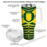 personalized oregon ducks chevron layers green curved tumbler best selling.webp