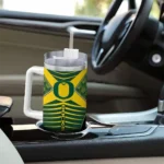personalized oregon ducks chevron layers green curved tumbler best selling.webp