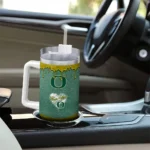 personalized oregon ducks heart helmet motif green curved tumbler best selling.webp