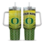 personalized oregon ducks hex texture green curved tumbler best selling.webp