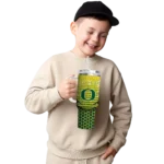 personalized oregon ducks hex texture green curved tumbler best selling.webp