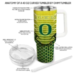 personalized oregon ducks hex texture green curved tumbler best selling.webp